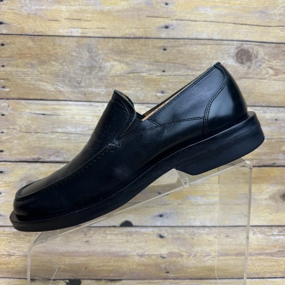 Johnston & Murphy Passport Loafers Mens‎ 8.5M Black Leather Italy Slip Preppy